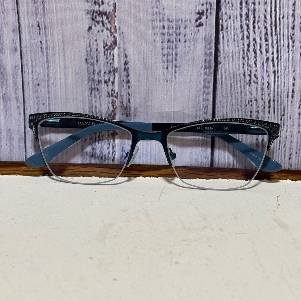 Dana Buchman Cordelia NV Women’s Eyeglass Frames 52-18-140 Blue Metal